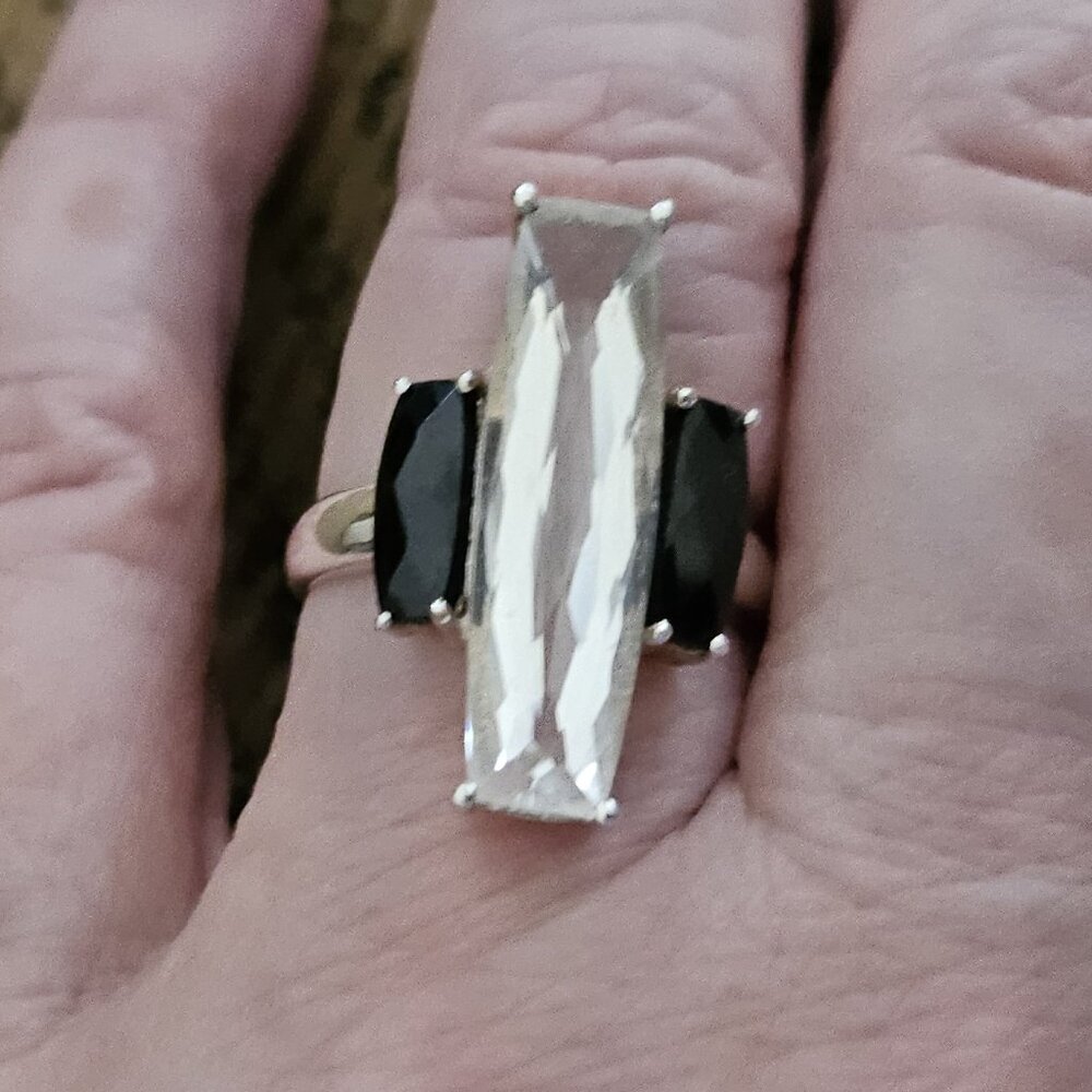 Rare Large Faceted Herkimer Statement Ring